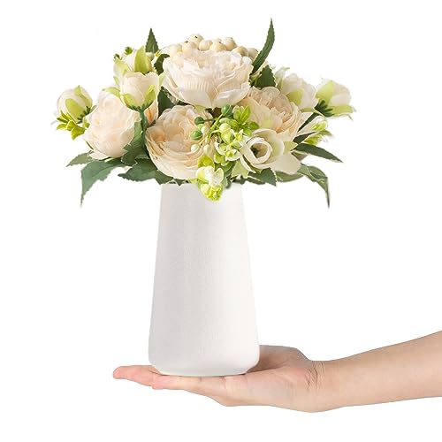 Mkono YYHP0075 Small Artificial Flowers In Ceramic Vase Centerpieces Table Decor thumb #4