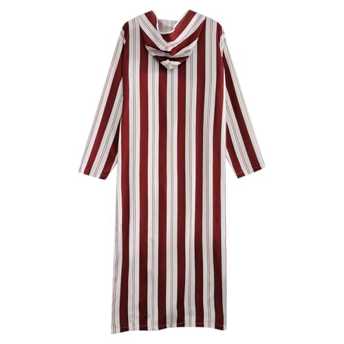 Men Long Sleeve Kaftan Thobe Hooded Muslim Men Thobe Big and Tall Hooded Dubai african Stripe Caftan Gown M-4XL3