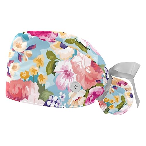 2 Charlotte bouffante aquarelle avec bandeau anti-sueur pour homme et femme