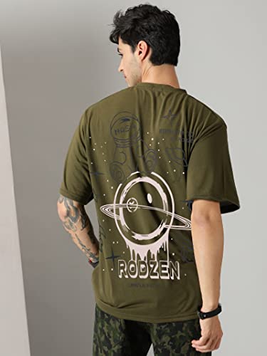 Image of RodZen Oversized Drop Shoulder Half Sleeves Round Neck Solid Cotton Blend Combo T-Shirt for Men