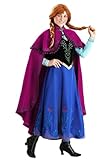 Frozen Anna Adult Disney Costume | Long-Sleeve Top, Black Corset With Intricate Patterns, Skirt and Flowing Cape X-Large