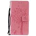 Produktbild Handyhülle für iPhone SE 2020 Hülle Premium PU Leder Geschäft Flip Book Schutzhüllen Bumper Baum Blume Wallet Tasche Case mit Kreditkartenhaltern Stand Magnetverschluss für iPhone SE 2020 Rosa