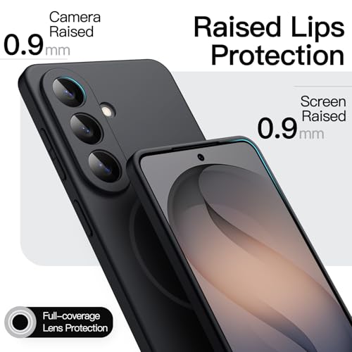 Image of JETech Magnetic Slim Cover Case for Samsung Galaxy S26 Plus, Compatible with MagSafe, Anti-Slip Grip & Full Camera Lens Protection, Ultra-Thin Matte Finish Phone Cover (Black)