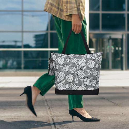 Image of NGIL Medium Top Zipper Closure Canvas Tote Bag with Attached Matching Coin Purse For Moms and Nurses