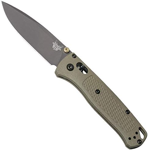 Benchmade - Bugout 535 Folding Knife for Everyday Carry and Camping, Drop-Point Blade, Plain Edge, Coated Finish, Green Handle