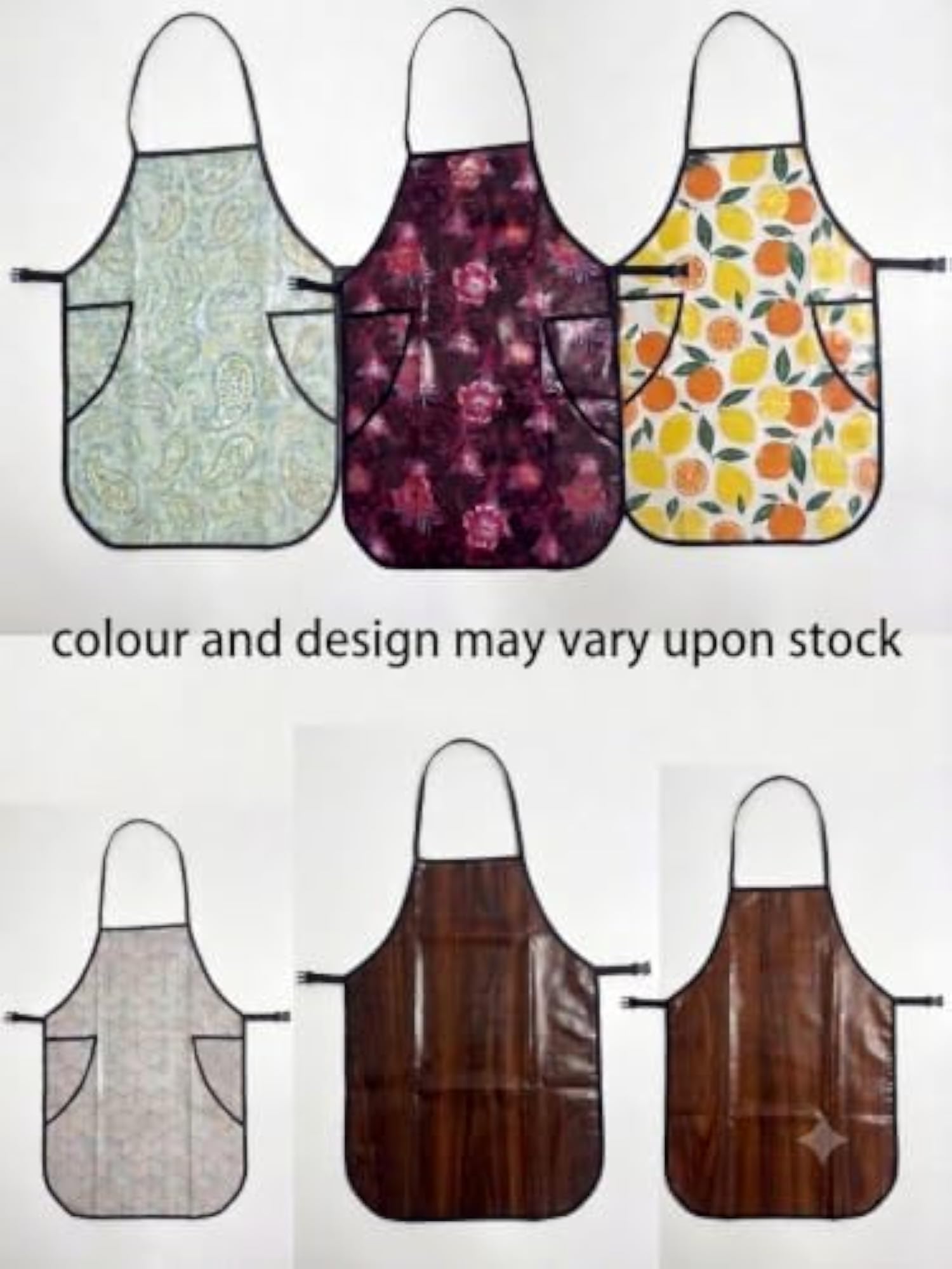 Waterproof Vinyl Kitchen Apron for Women with Pocket