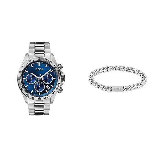 Montre chronographe BOSS de qualité supérieure avec bracelet robuste en acier