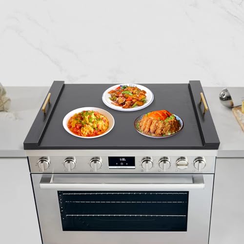 Cubierta para estufa tabla de cortar con asas, cubierta para estufa de madera para quemadores de gas, cubierta para fregadero de cocina para espacio de mostrador, soporta hasta 44.09 libras (Negro) miniatura 4