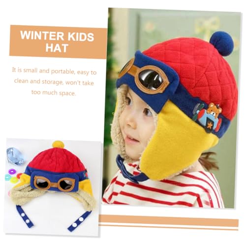 FRCOLOR 2Pcs Pilot Hats Thickened Warm Hats for Boys and Portable and Adorable Winter Accessories for Indoor and Outdoor Use2