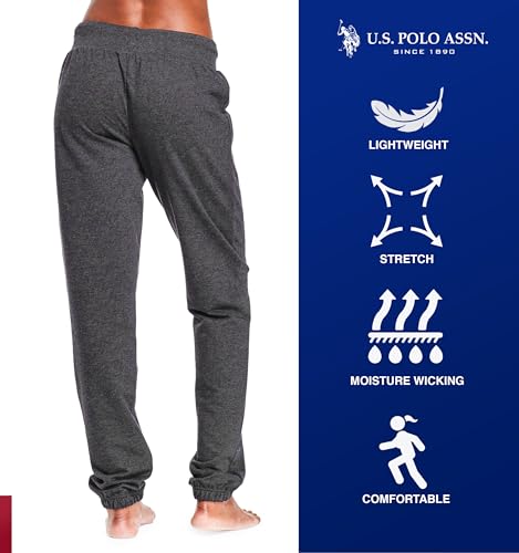 Image of U.S. POLO ASSN. Womens Sweatpants - Women Joggers Sweats with Logo Print - French Terry Poly-Cotton