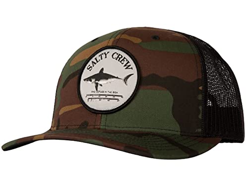 Image of Salty Crew Shark Logo Retro Trucker Hat - Unisex Adjustable Baseball Hat for Adults - Premium Cotton