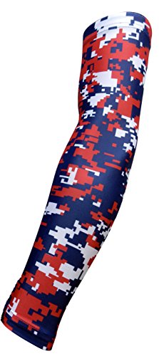 Manga de compresión para ciclismo y running con camuflaje rojo