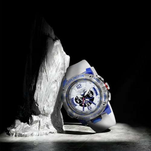 Image of Carlington Velocity Series Analog-Digital Sports Watches for Men and Boys with Alarm, Stopwatch, Backlit Display, Dualtime, Silicone Rubber Strap, Water & Shock Resiatant - CT 8058