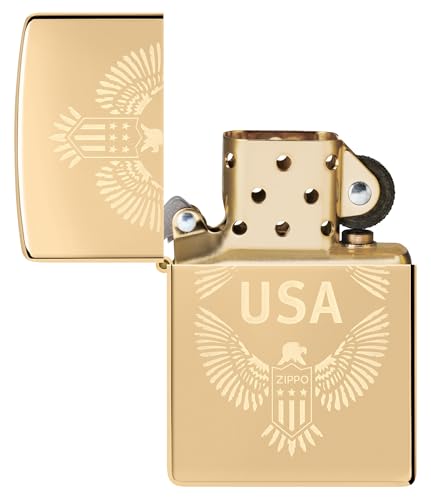 Encendedor Zippo USA Latón Pulido Alto miniatura 4