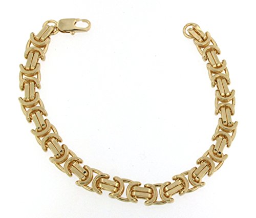 Original italienisches Etrusker Königsarmband vergoldet 8 mm 21 cm Armband Königskette Damen Herren Schmuck ab Fabrik tendenze Italy