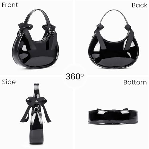 Image of Small Purse for Women Burgundy Clutch Purse Patent Leather Shoulder Handbag