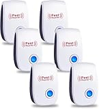 Repelente Ultrasónico de Plagas, 6 Pack Repelente Ultrasónico Mosquitos Electrónico Repelente Mosquitos Control de Plagas para Moscas,Ratones,Roedores,Insectos,Hormigas