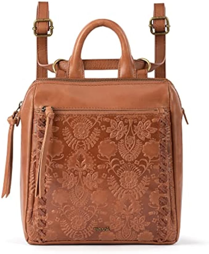 the sak Women's Loyola Mini Convertible Backpack in Leather, Slate Leaf Embossed, One Size