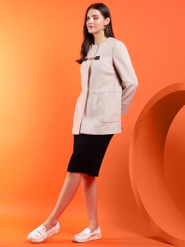 Image of KOTTY Womens Cotton Blend Standard Length Elegant Style Coat - Classic Style with Modern Detailing