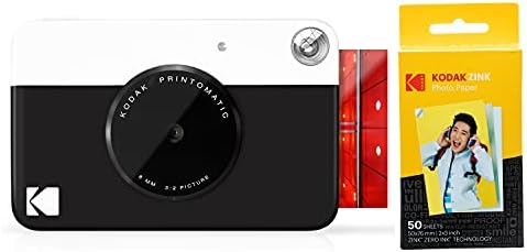 Kodak Printomatic Digital Instant Print Camera - Full Color Prints On ZINK 2 x 3 Inch Sticky-Backed Photo Paper (Yellow) Print Memories Instantly