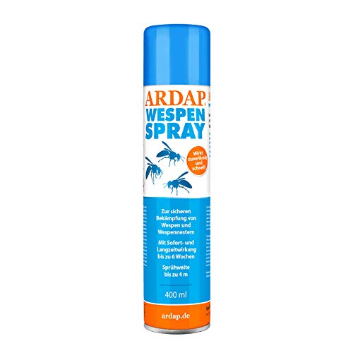 ARDAP Wespenspray 400ml - Insektizid mit Sofort- & Langzeitwirkung zur Bekämpfung von Wespen, Wespennestern & weiteren Schädlingen