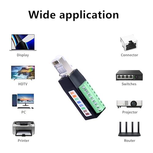 Conector terminal de tornillo RJ45 para solucionar roturas de cables en DVR y CCTV 7