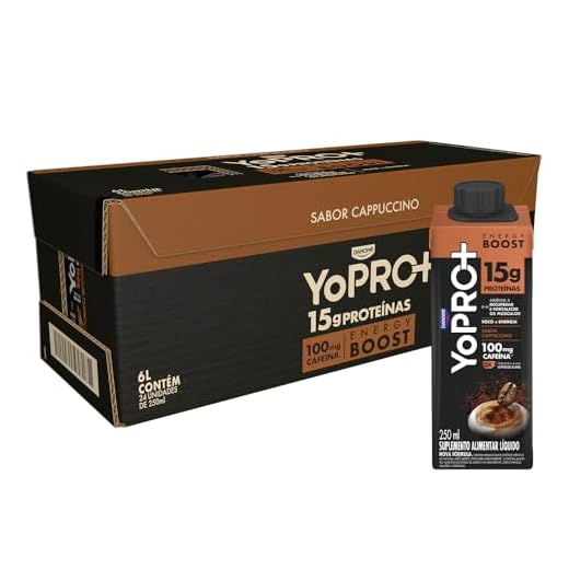 Pack YoPRO Bebida Láctea Energy Boost UHT Capuccino 15g de Proteínas 250ml - 24 Unidades