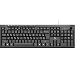 Rii Russian Tastatur, PC Tastatur USB für Computer, Laptop, Mac, Windows, macOS, QWERTZ Deutsches Layout– Schwarz