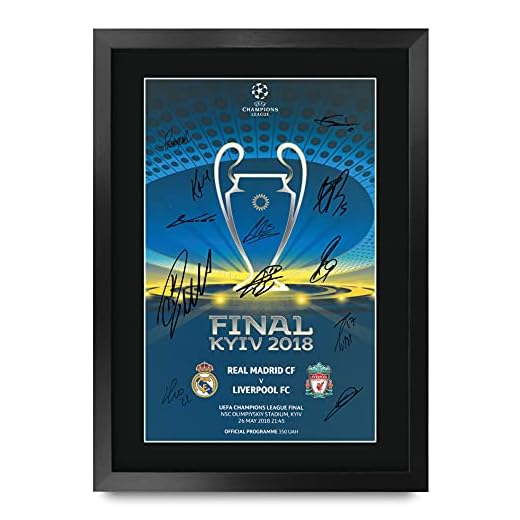 HWC Trading FR A3 Real Madrid 2018 Final Programme Póster Autógrafo Firmado para Los Aficionados Y Aficionados Al Fútbol - A3 Enmarcado