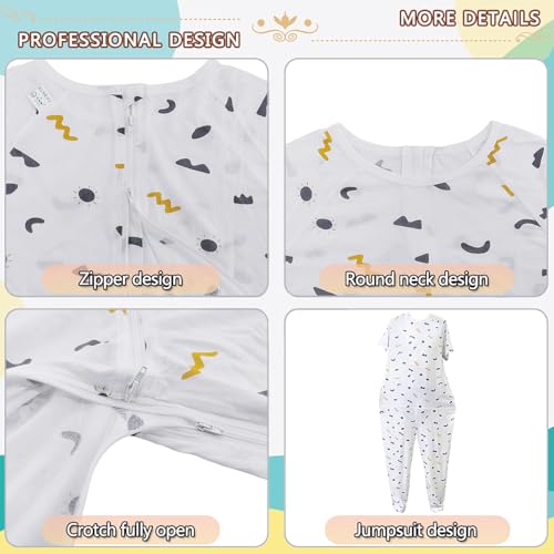 Image of Unisex One-piece Short-Sleeved Trousers,Anti-Strip Adaptive Jumpsuit with Back-Zipper,Suitable for Seniors,Dementia Patient,Alzheimer's Patients,Incontinence Care