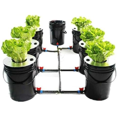 Hydroponic System, Growing System Kit 7 Bucket 5 Gallon Recirculating Deep Water Aquaculture, Hydroponic Growing Kit with Pump, Air Stone and Water Leveling Device for Indoor/Outdoor Leafy Vegetables Cover