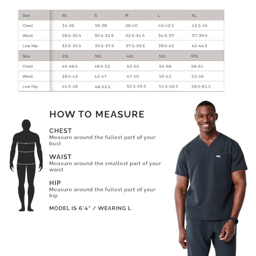 Image of FIGS Leon Scrub Top for Men | 3 Pockets, Tailored Fit, Modern V-Neck, 4-Way Stretch, Moisture-Wicking