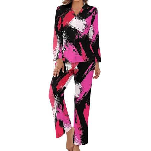 Pyjama femme imprimé graffiti ensemble homewear boutonnée style urbain