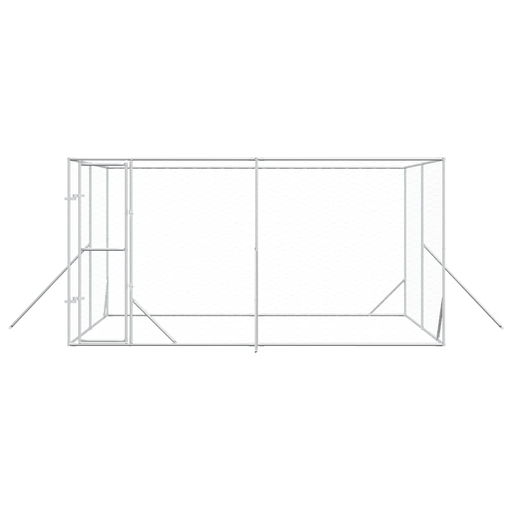 Perrera para perros al aire libre, 4 x 4 x 2 m, acero galvanizado, caño para cachorros, parque al aire libre, jaula, cercado para animales, cercado para perros, resistente a la intemperie, al