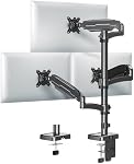 MOUNT PRO Triple Monitor Mount for Max 32" Computer Screen, Adjustable 3 Monitor Desk Mount, up to 19.8lbs Each, Spring Monitor Arm with Tilt Swivel Rotation, VESA Mount 75x75/100x100mm