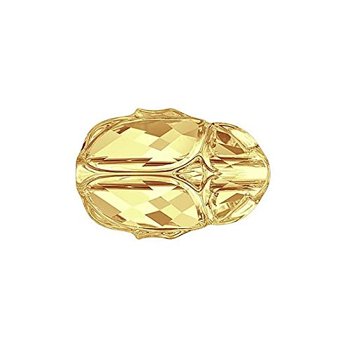 1 pcs Swarovski Crystals Scarab Bead 5728 Scarabeus Bug 12 x 8 x 5.5 mm, Crystal Metallic Sunshine