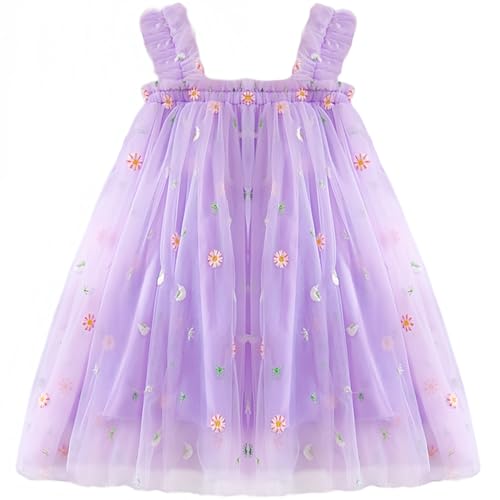 Baby Girls Tutu Flowers Dress, Toddler Baby Girls Sleeveless Sundress,Layered Princess Tulle Sundress Party Dress