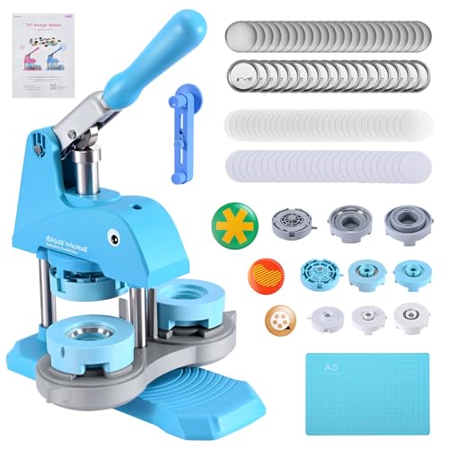 Machine à boutons presse de badges métalliques personnalisés VIHBRAI 25+32+58 mm incluant 300 ensembles de fournitures pour la fabrication de boutons et un découpe-cercle Machine à boutons presse de badges métalliques personnalisés VIHBRAI 25+32+58 mm incluant 300 ensembles de fournitures pour la fabrication de boutons et un découpe-cercle