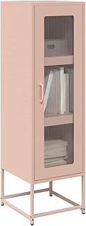 WSJHUHK Muebles, armarios y almacenamiento, bufés y aparadores, Highboard rosa, 36 x 39 x 123 cm, acero laminado en frío