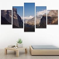 SIGNWIN 5 Panel Canvas Wall Art Mountainscape for Home Decorations Ready to Hang - 60