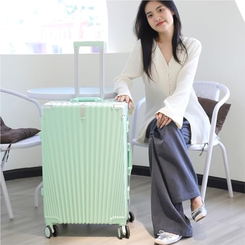 Suitcase Luggage Durable Trolley Case Aluminum Frame Boarding Case Universal Wheel Dry And Wet Separation Suitcase Luggage(Plateado)4