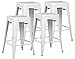Poly and Bark Trattoria 24" Counter Height Stool in White (Set of 4)