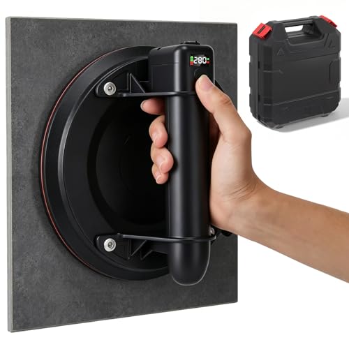 Ventouse électrique auto-amorçante de 20,32 cm avec écran numérique, à piles, capacité de charge supérieure à 280 kg, pour surfaces mates et lisses,...