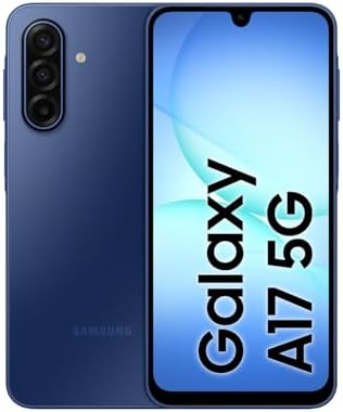 Samsung Galaxy A17 5G AI Smartphone, KI-Handy mit Android, Dünner 7,5-mm-Rahmen, 50-MP-Kamera, 128 GB Speicher, 4 GB RAM, 5.000-mAh-Akku, Blue, 2,5 Jahre Herstellergarantie [Exklus