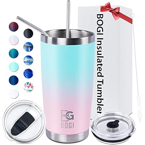 BOGI 20 oz Insulated Tumbler with Straw Cover