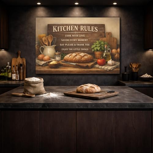 Tableau cuisine vintage rustique canvas horizontal 90x60 cm - 5