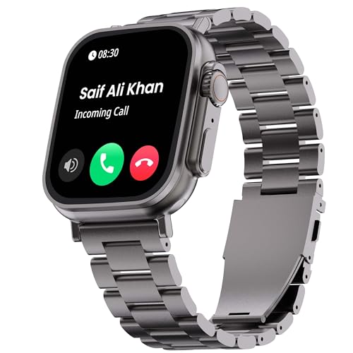 Image of Boult Crown Smart Watch 1.95'' Display, Bluetooth Calling, Working Crown, Zinc Alloy Frame, 900 Nits Brightness, AI Voice Assistant, SpO2 Monitoring, 100+ Sports Mode (Silver)
