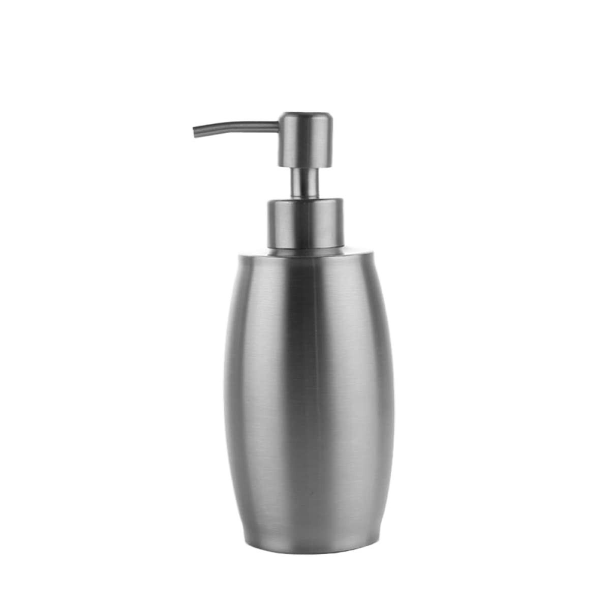 SOLUSTRE Metal Pump Bottle Dispenser for Soap Lotion Oval Shape Container for Bathroom Kitchen Office Restaurant Silver Design for Shampoo Body Wash