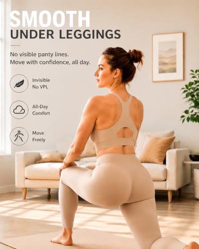 Image of FINETOO 6 Pack Womens Seamless Underwear Full Coverage No Show Hipster Panties Sexy Stretchy Invisible Briefs Bikini Lingerie