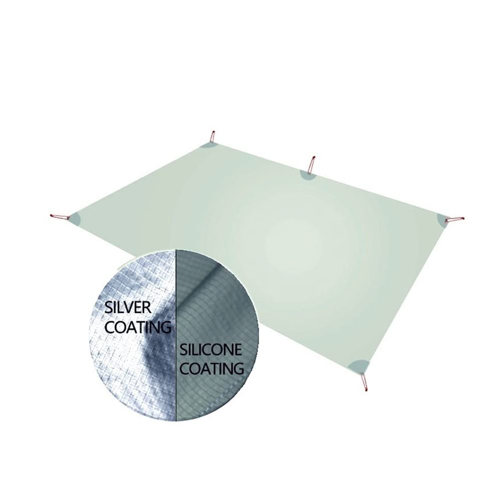 Lona Ultraligera Ligera Mini Sun Shelter Camping Mat Tent Footprint 15d Nylon Silicone Silver Tarepaulin Impermeable Recubierto De Agua Lona For Acampar (Color : Light Grey, Size : 210x150cm)